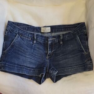 Abercrombie & Fitch Blue Jean Shorts with Cuffed Hem